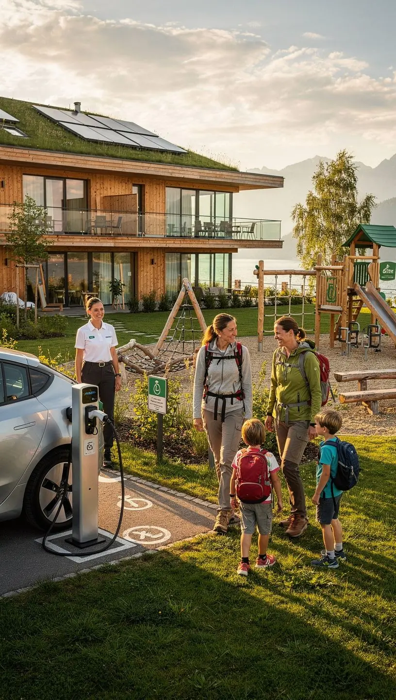 Interaktive Anzeige zur Ladestation mit Informationen über Ladezeiten und Preise.